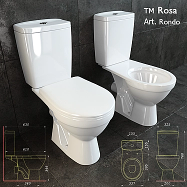 Elegant Rondo Toilet: Rosa's TM 3D model image 1 