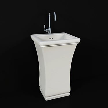 Neo Ceramic Basin with Perrin & Rowe Mimas Faucet 3D model image 1 