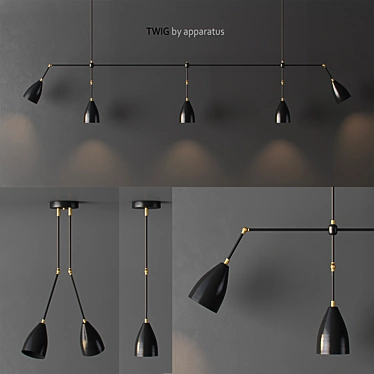 Sculpted Elegance: Twig Pendant Light 3D model image 1 