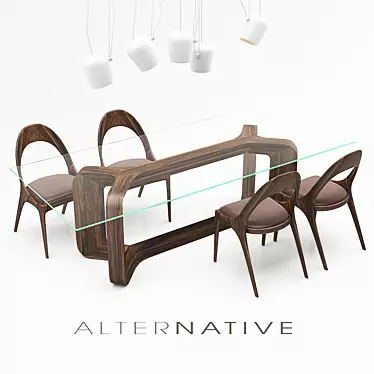 Versatile Dining Set: Denise Tables + Sharon Chairs 3D model image 1 