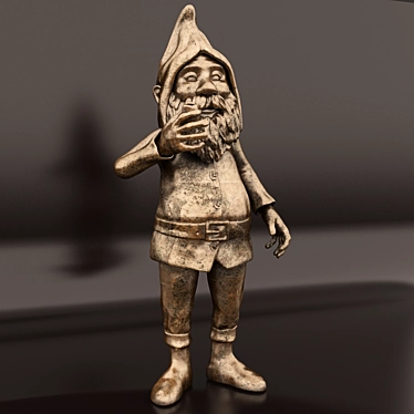 Vintage Bronze Gnome Sculpture 3D model image 1 