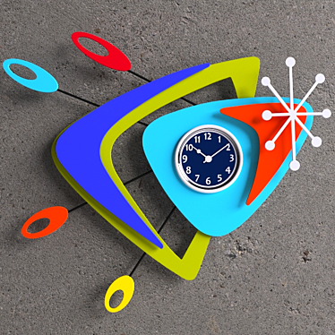 Sleek Art-inspired Wall Clock 3D model image 1 