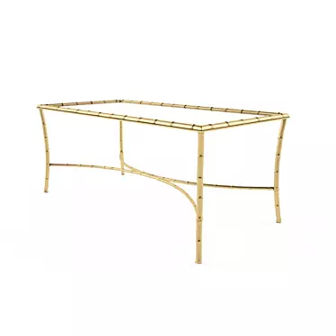 Vintage Bronze Bamboo Coffee Table 3D model image 1 