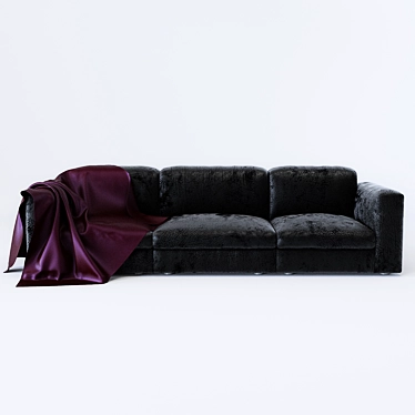 Satin Covered Leather Couch 3D model image 1 