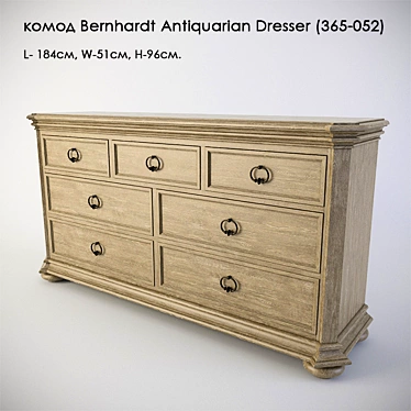 Vintage Bernhardt Antiquarian Dresser 3D model image 1 