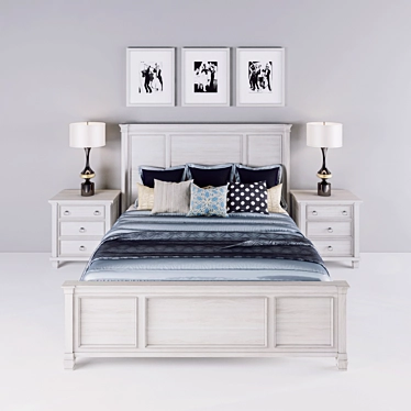 Prentice Queen Bed Set 3D model image 1 