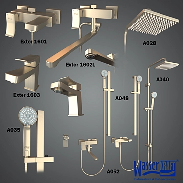 WasserKRAFT Exter 1600: Sophisticated Faucets 3D model image 1 