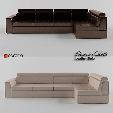 Elegant Leather Sofa: Timeless Comfort 3D model image 1 