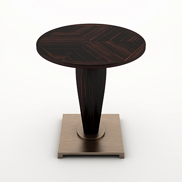 Elegant Wood and Bronze Small Table 3D model image 1 