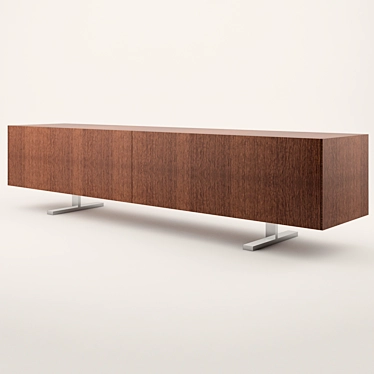 Ceccotti Sliding Doors - Elegant Walnut Sideboard 3D model image 1 