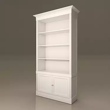Modern Classic Bookcase | Ivory Enamel Finish 3D model image 1 