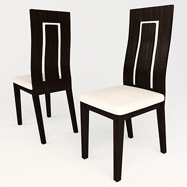 Modern Rectangular Back Chair 3D model image 1 