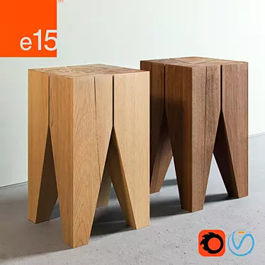 Modern e15 Backenzahn Stool 3D model image 1 