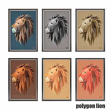 Geometric Majesty: Polygon Lion 3D model image 1 