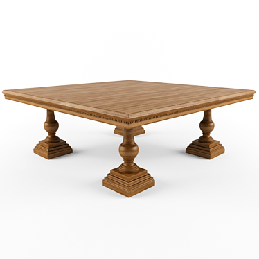 Elegant Oak Dining Table 3D model image 1 