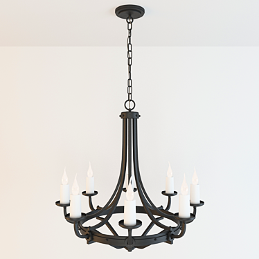 Elegant Elba 8-Light Chandelier 3D model image 1 