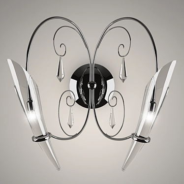 Scarabeo Chrome Wall Sconce 3D model image 1 