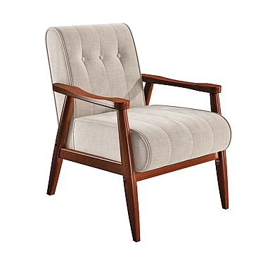 Durango Oak Beige Chair: Solid Wood, Medieval-Inspired 3D model image 1 