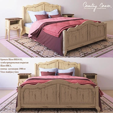 Chateau HRL0-LG Bed Set & Vives 1900 Tile 3D model image 1 