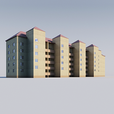 Modern Brick Home in Megion City 3D model image 1 