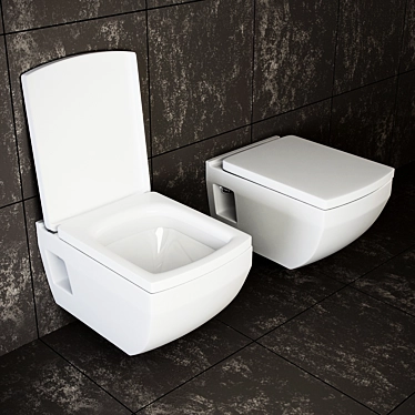 Sleek Wall-Hung Toilet AW-806 3D model image 1 