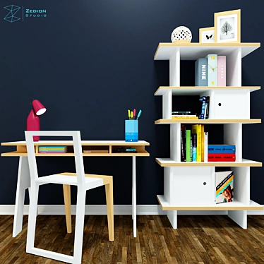 Elegant Essentials: Office Set 3D model image 1 