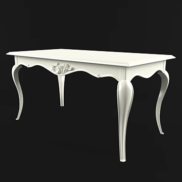 Lily-Adorned Writing Table: Classic Style & Handcrafted Details 3D model image 1 