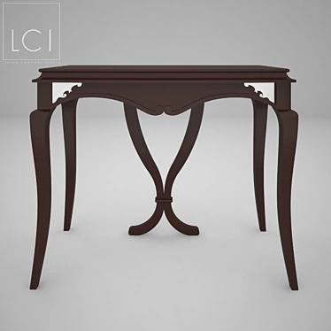 LCI Decora Wooden Table with Metal Inserts 3D model image 1 