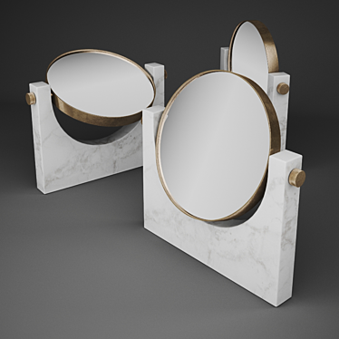 Elegant Marble Mirror 3D model image 1 