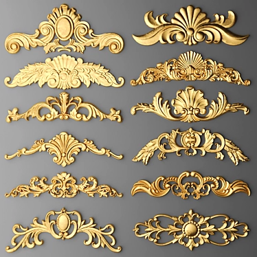 Decorative Stucco Set 3D model image 1 