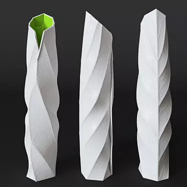 Elegant Floral Vase: Unique Sheet Design 3D model image 1 