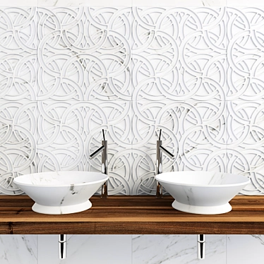 Elegant Marble Sink Set: Kreoo by Enzo Berti 3D model image 1 