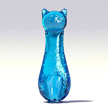 3D Glass Cat Sculpture 3D model image 1 