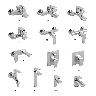 13 Modern Faucet Models 3D model image 1 