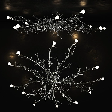 Twiggy Chandelier: Exquisite Floral Design 3D model image 1 