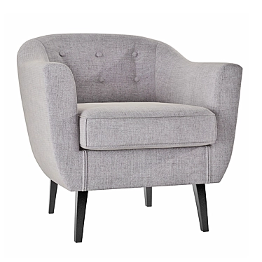 Nora Grey Accent Chair: Stylish, Comfortable, and Durable 3D model image 1 