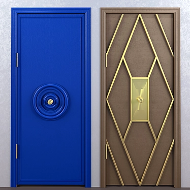 Vibrant Decorative Doors 3D model image 1 