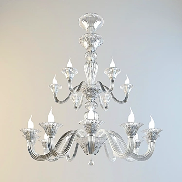 Magnolia Blossom Glass Chandelier 3D model image 1 