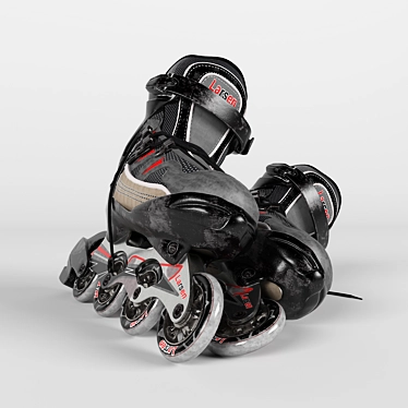 Vintage Rollerblades 3D model image 1 