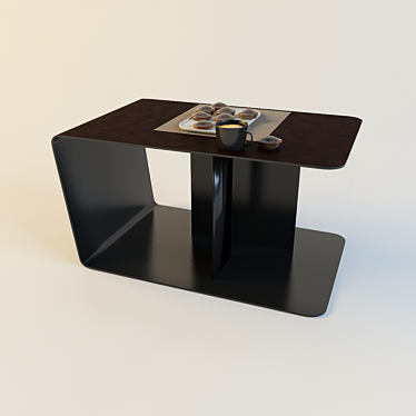 Contemporary Coffee Table with Paris-Seoul Fusion 3D model image 1 