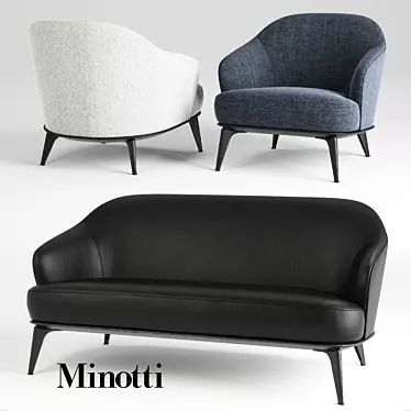 Elegant Minotti Leslie Sofa & Chair 3D model image 1 