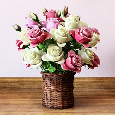 Elegant Rose Bouquet 3D model image 1 