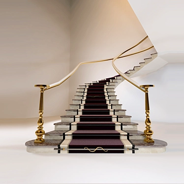 Stylish Stair Carpet - Classic 3D model image 1 