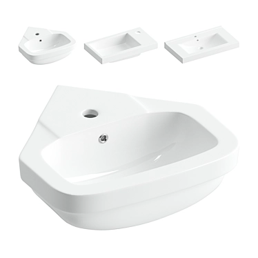 Elegant Porcelain Sinks Collection 3D model image 1 