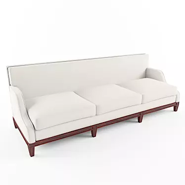 Elegant Monroe Long Sofa 3D model image 1 