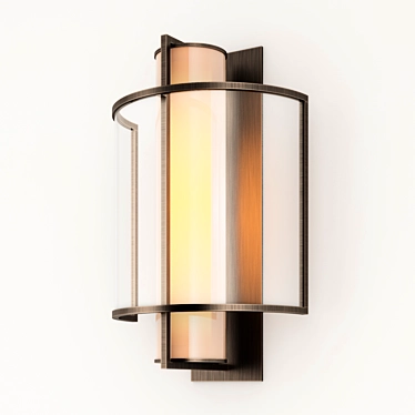 Halvdel Sconce - Handcrafted Metal and Glass Wall Light 3D model image 1 