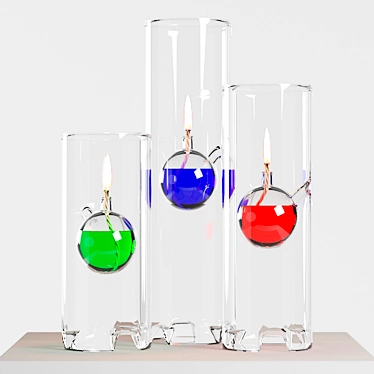 Elegant Glass Oil Lamp 3D model image 1 