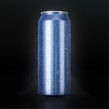 Aluminum Beer Can + Water Drops 3D model image 1 