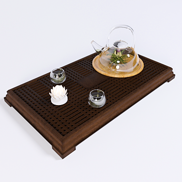 Handcrafted Glass Teapot Set 3D model image 1 