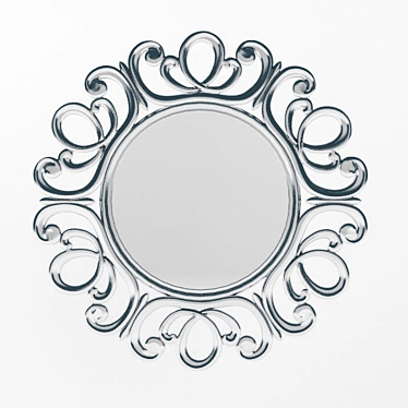 Elegant Lace Round Mirror 3D model image 1 